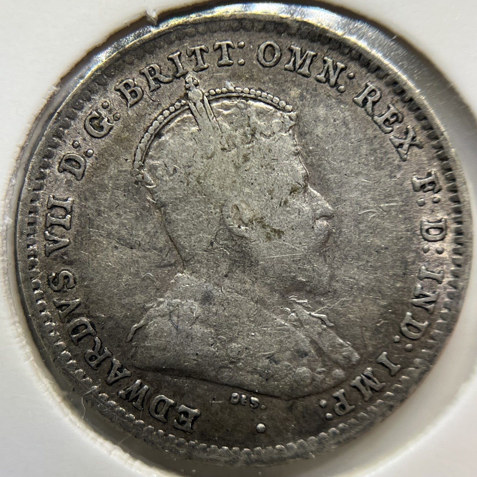 1910 Threepence Coin - Very Fine - Silver Edward VI First Year of Issue