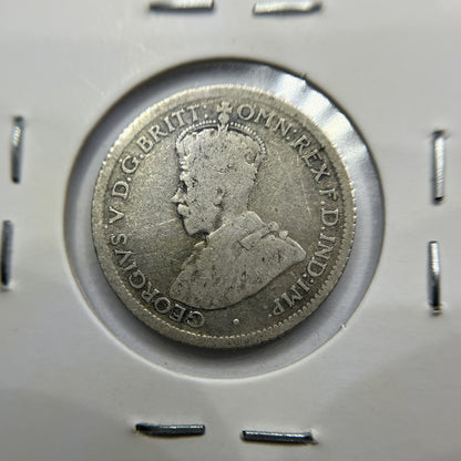 1923 Sixpence Coin - Fine - George V Silver Predecimal Australian
