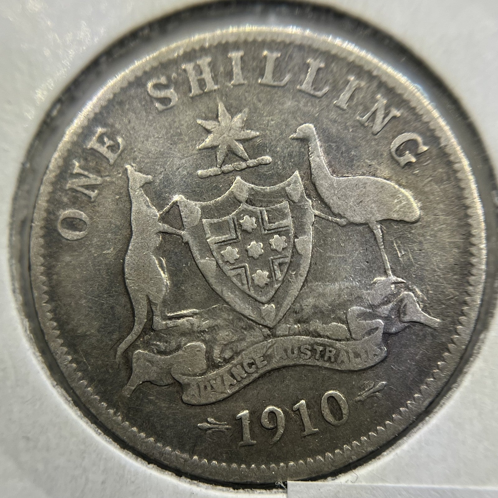 1910 Shilling Coin - Fine - Edward VII Silver Predecimal First Year of Issue