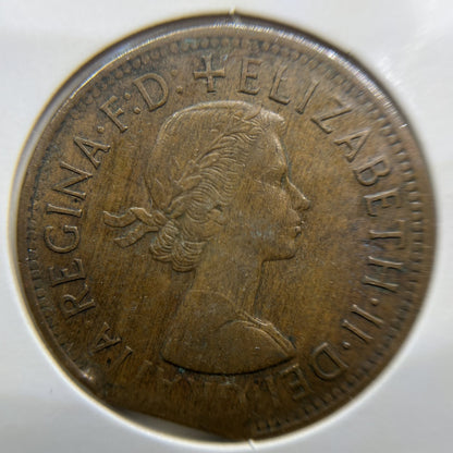 1956 Error Penny Coin - Straight Clip Planchet - Elizabeth II