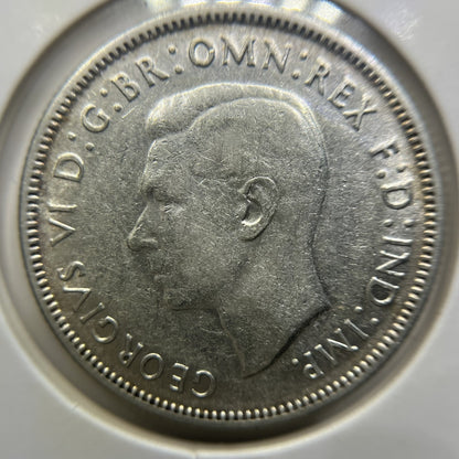 1943 s Florin Coin - Very Good - George VI Silver