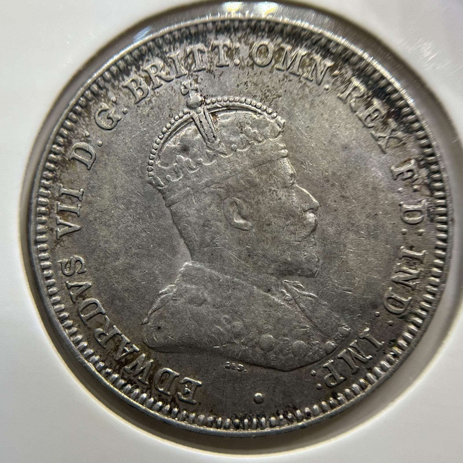 1910 Shilling Coin - almost Extremely Fine - Edward VII Silver First Year