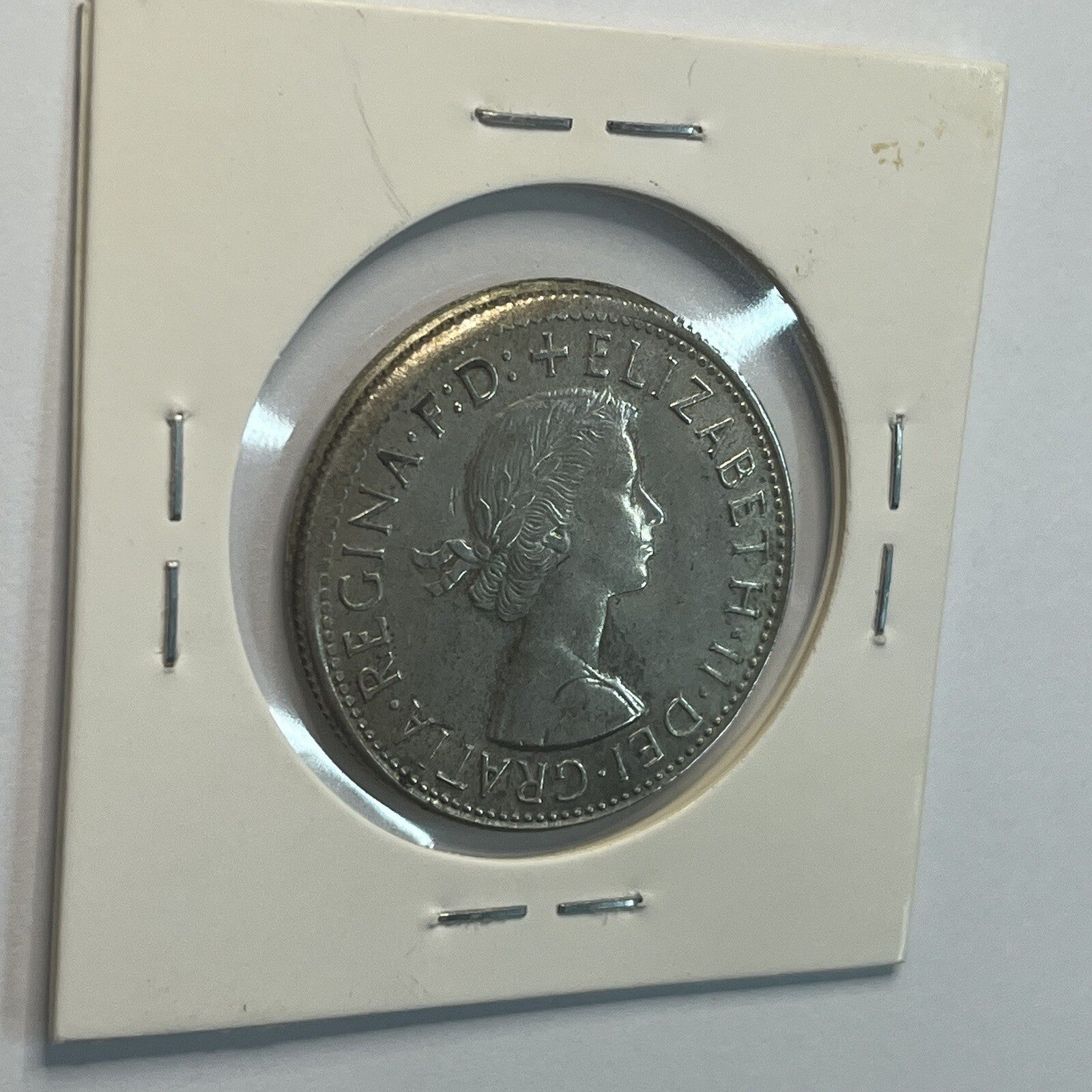 1963 Florin Coin - Off Centre Misstrike Error LIP - Scarce Predecimal Collar