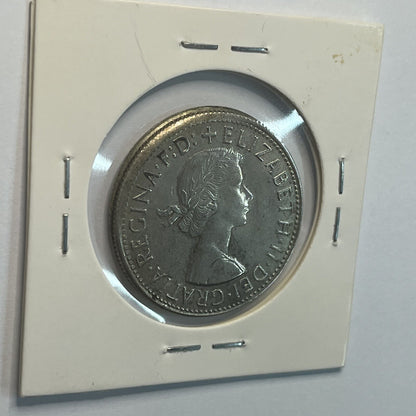 1963 Florin Coin - Off Centre Misstrike Error LIP - Scarce Predecimal Collar
