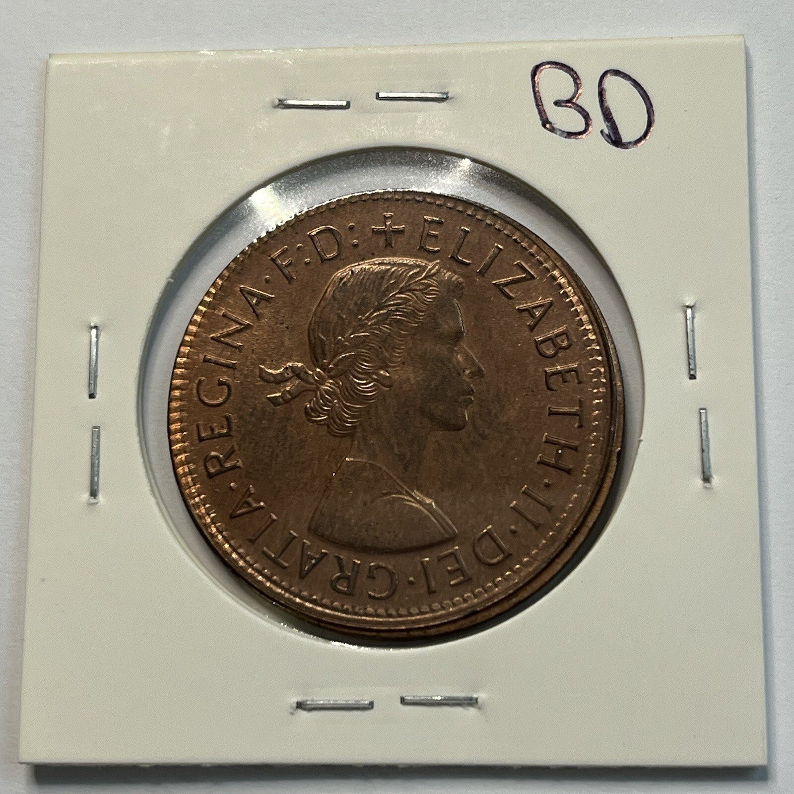 1964 Penny Coin - Struck Out of Collar Misstrike Error Lip - Scarce Predecimal