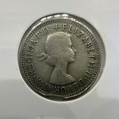 1960 Shilling Error Coin - Clipped Planchet Rim Bite - Silver Elizabeth II