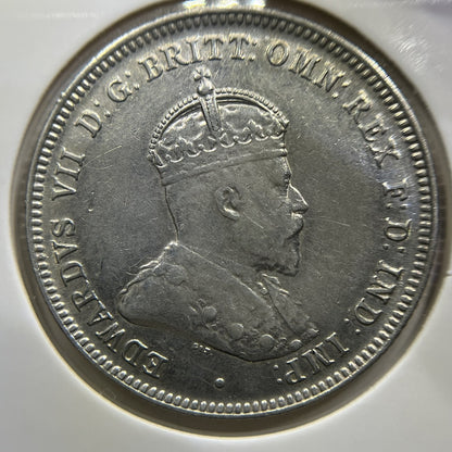 1910 Shilling Coin - almost Extremely Fine - Edward VII Silver First Year