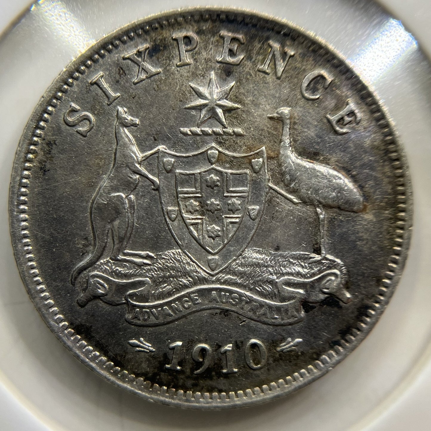 1910 Sixpence Coin - almost Extremely Fine - Silver Edward VII
