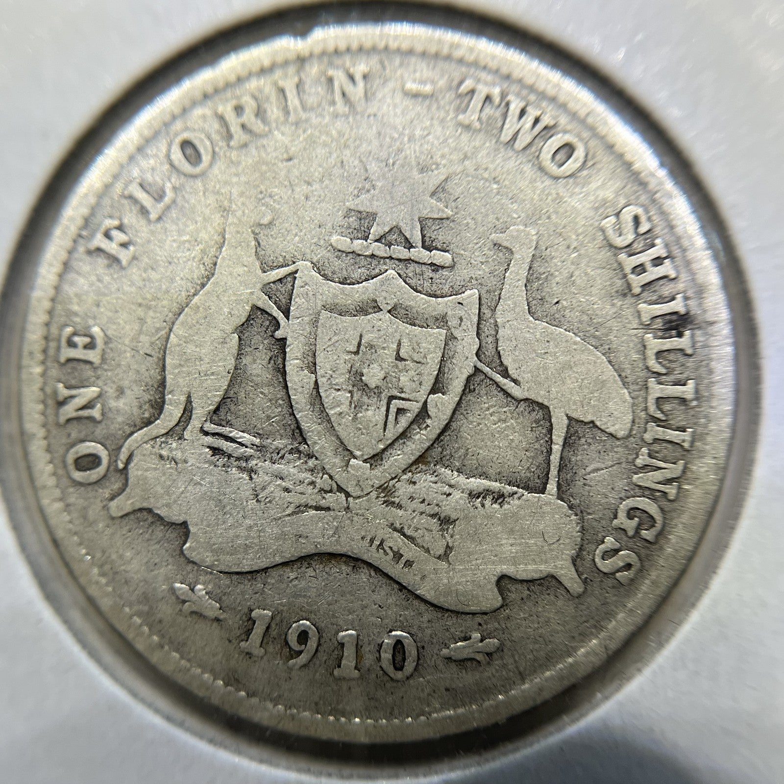 1910 Florin Coin - Very Good - King Edward VII Predecimal Silver