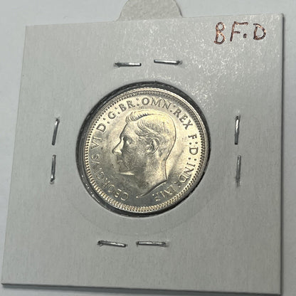 1943 s Shilling Coin - Choice Uncirculated ChUNC - Silver Predecimal George VI