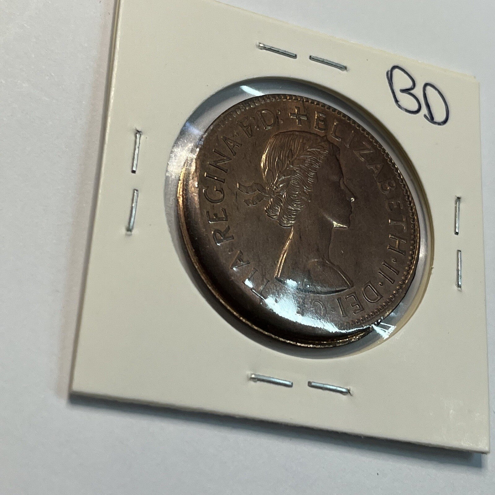 1964 Penny Coin - Struck Out of Collar Misstrike Error Large Lip - Predecimal