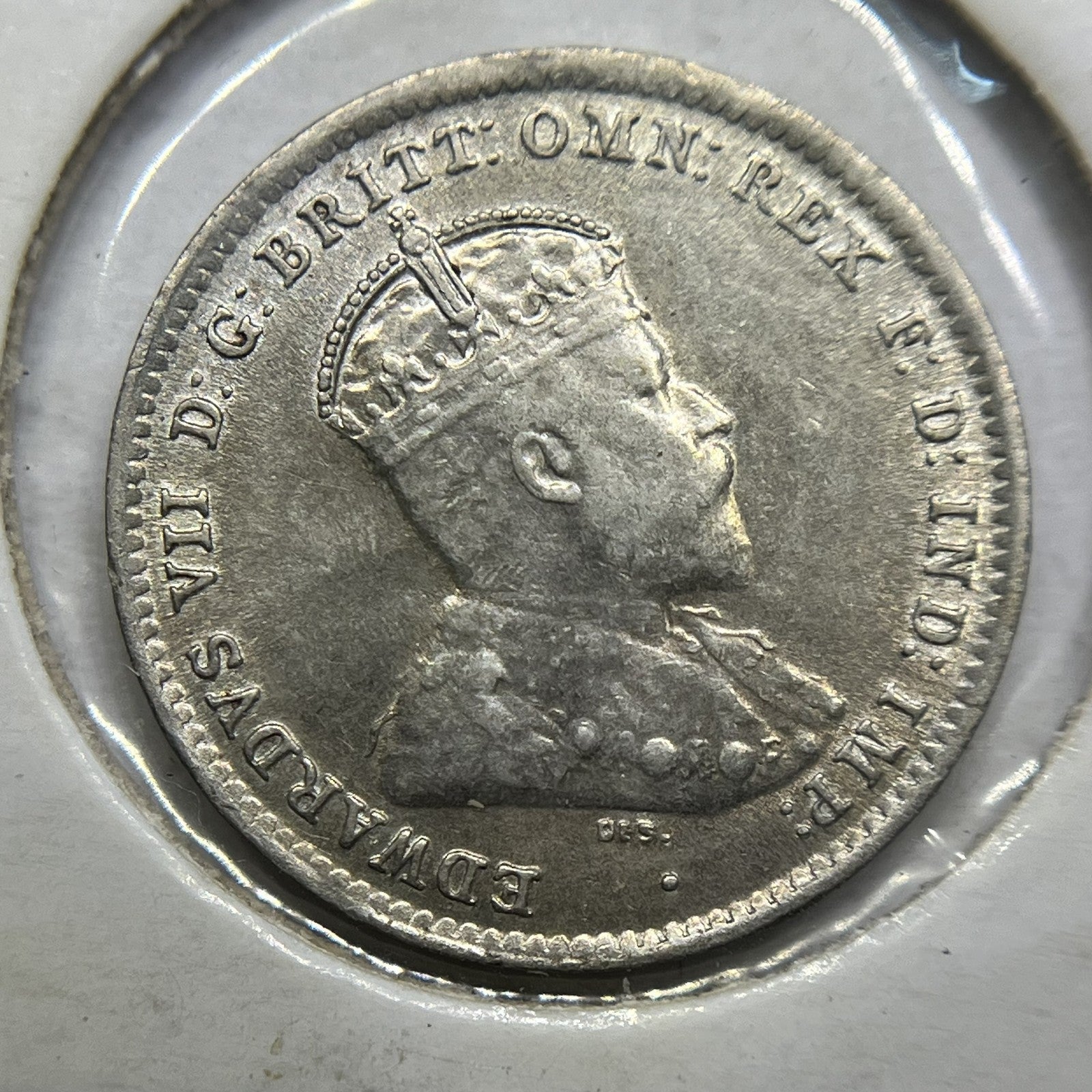 1910 Threepence Coin - Extremely Fine - Edward VII Silver First Year