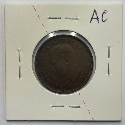 1948 Half Penny Coin - Rotation Upset Error Variety - Scarce Predecimal