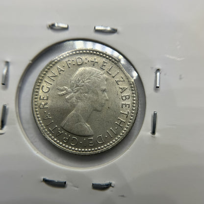 1962 Sixpence Error Coin - Clipped Planchet Rim Bite - Silver Elizabeth II