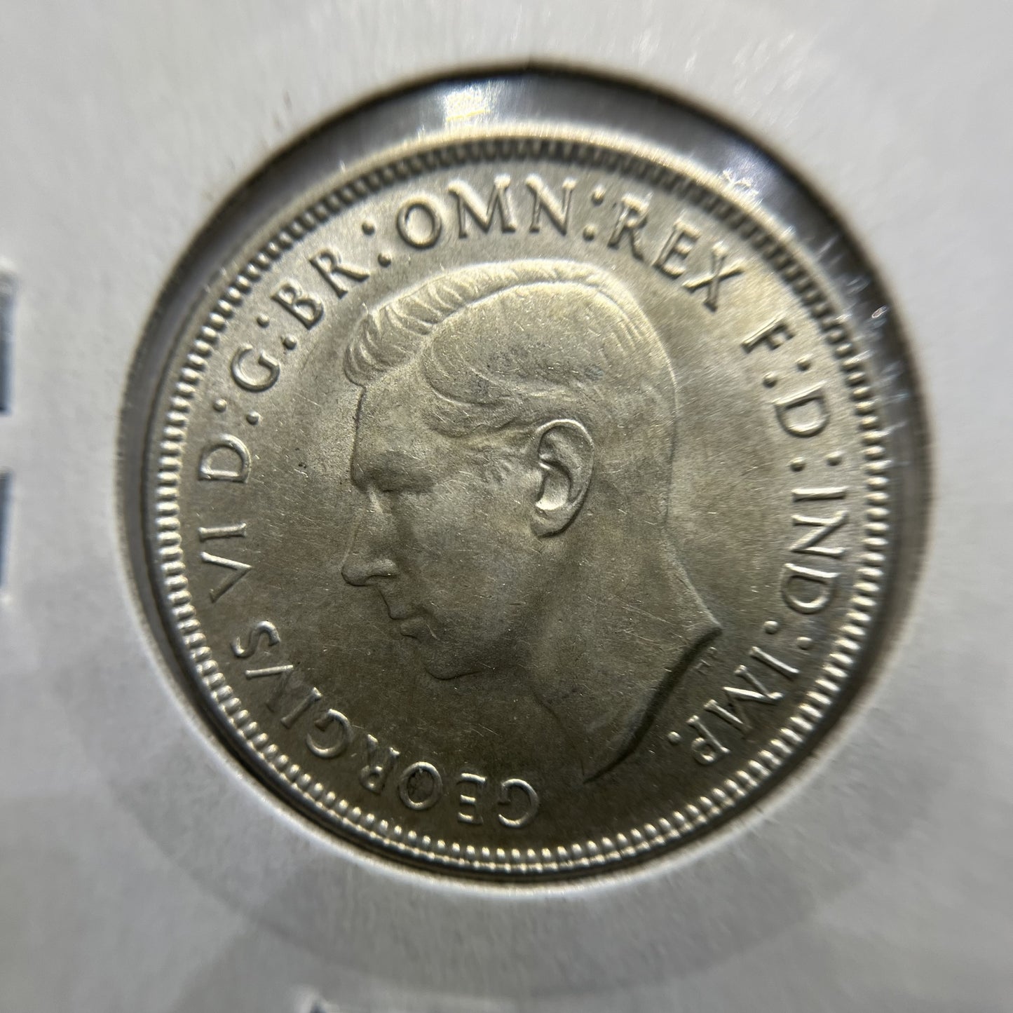 1943 s Florin Coin - Extremely Fine or better - George VI Silver Predecimal