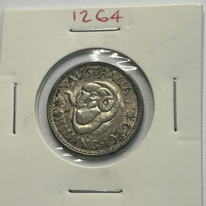 1942 s Shilling Coin - Uncirculated - George VI Silver Predecimal