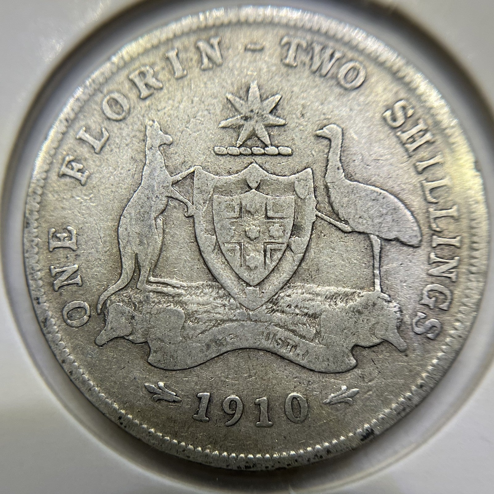 1910 Florin Coin - Very Good - Edward VII Silver Predecimal First Year