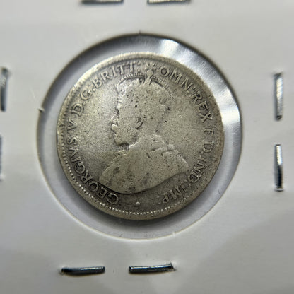 1924 Sixpence Coin - Very Good - George V Silver Predecimal Australian