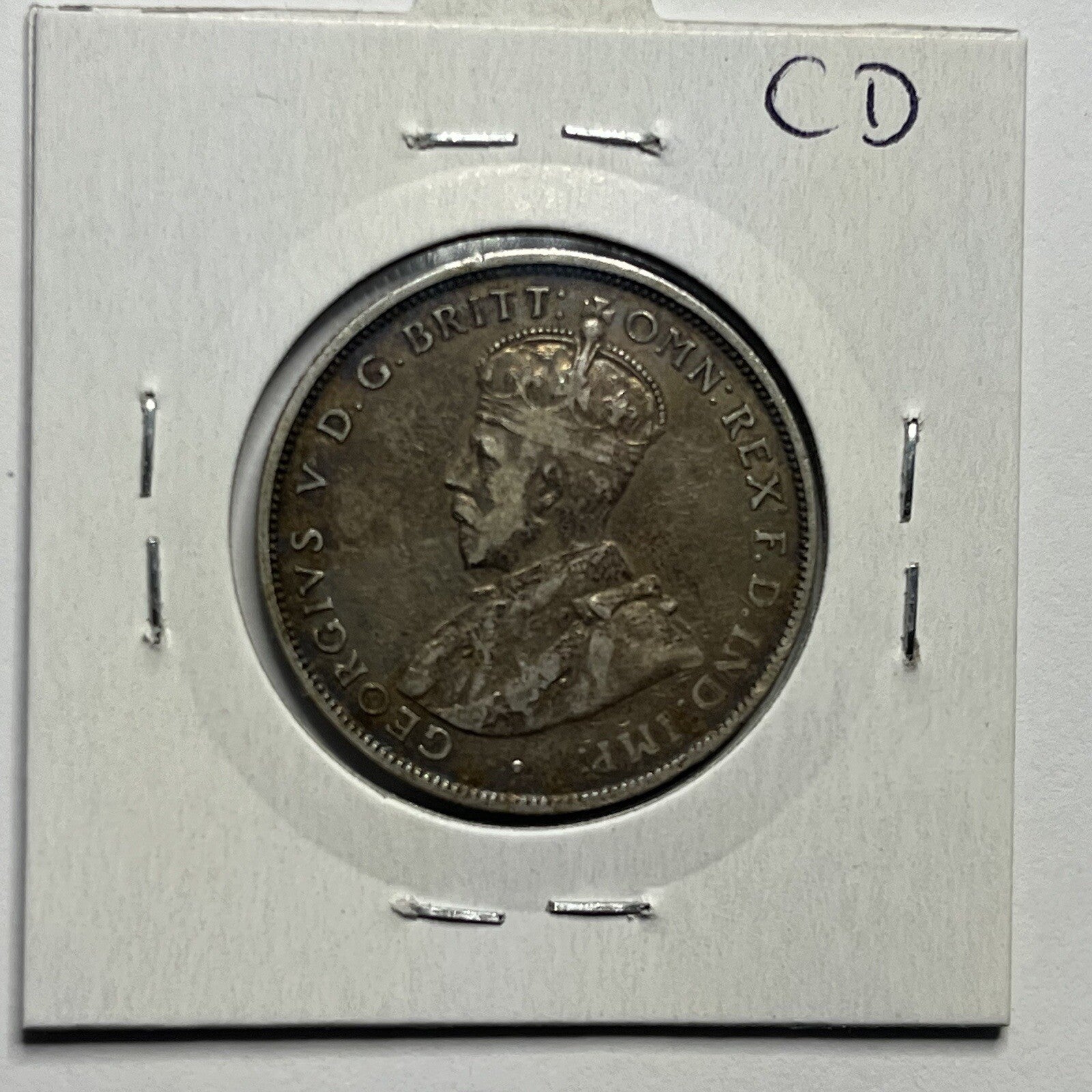 1921 Florin Coin - Die Fill Error "191?" - almost Very Fine - Good Date Silver