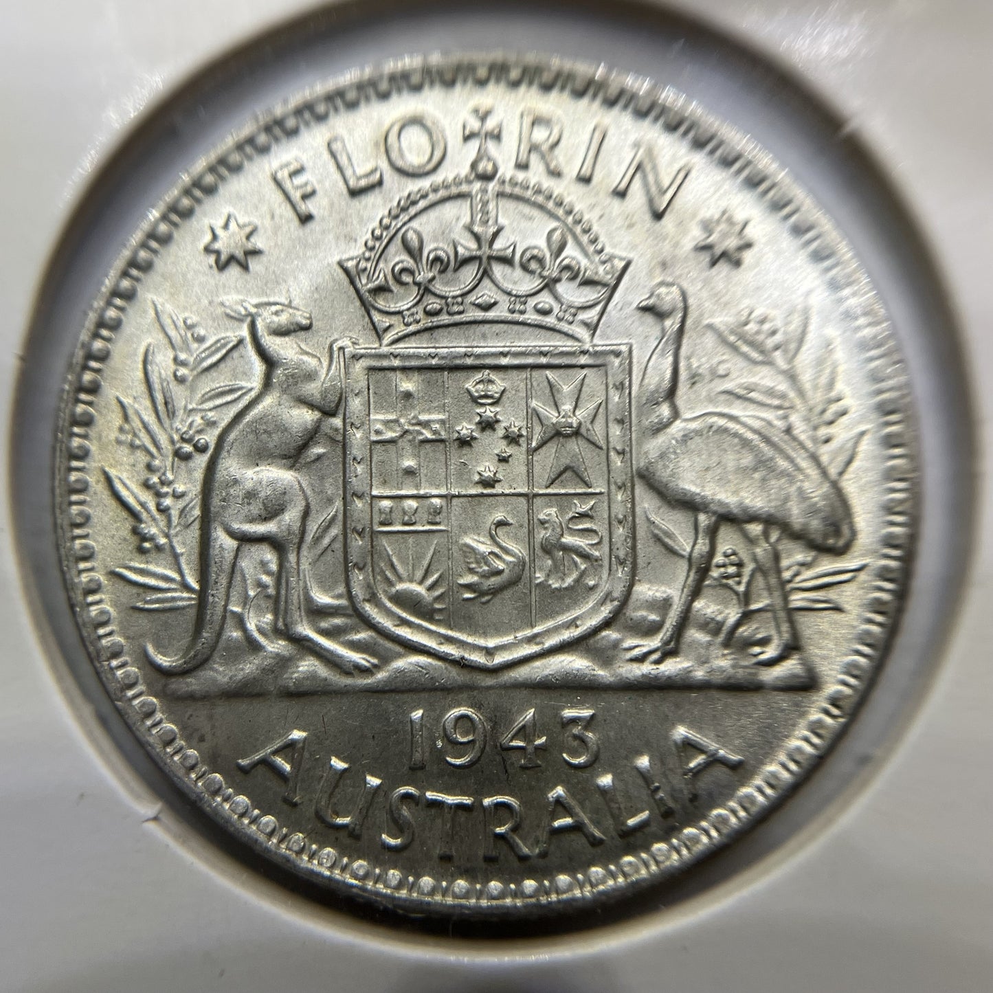 1943 Florin Coin - good Extremely Fine - George VI Silver Predecimal