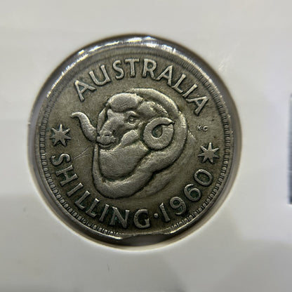 1960 Shilling Error Coin - Clipped Planchet Rim Bite - Silver Elizabeth II