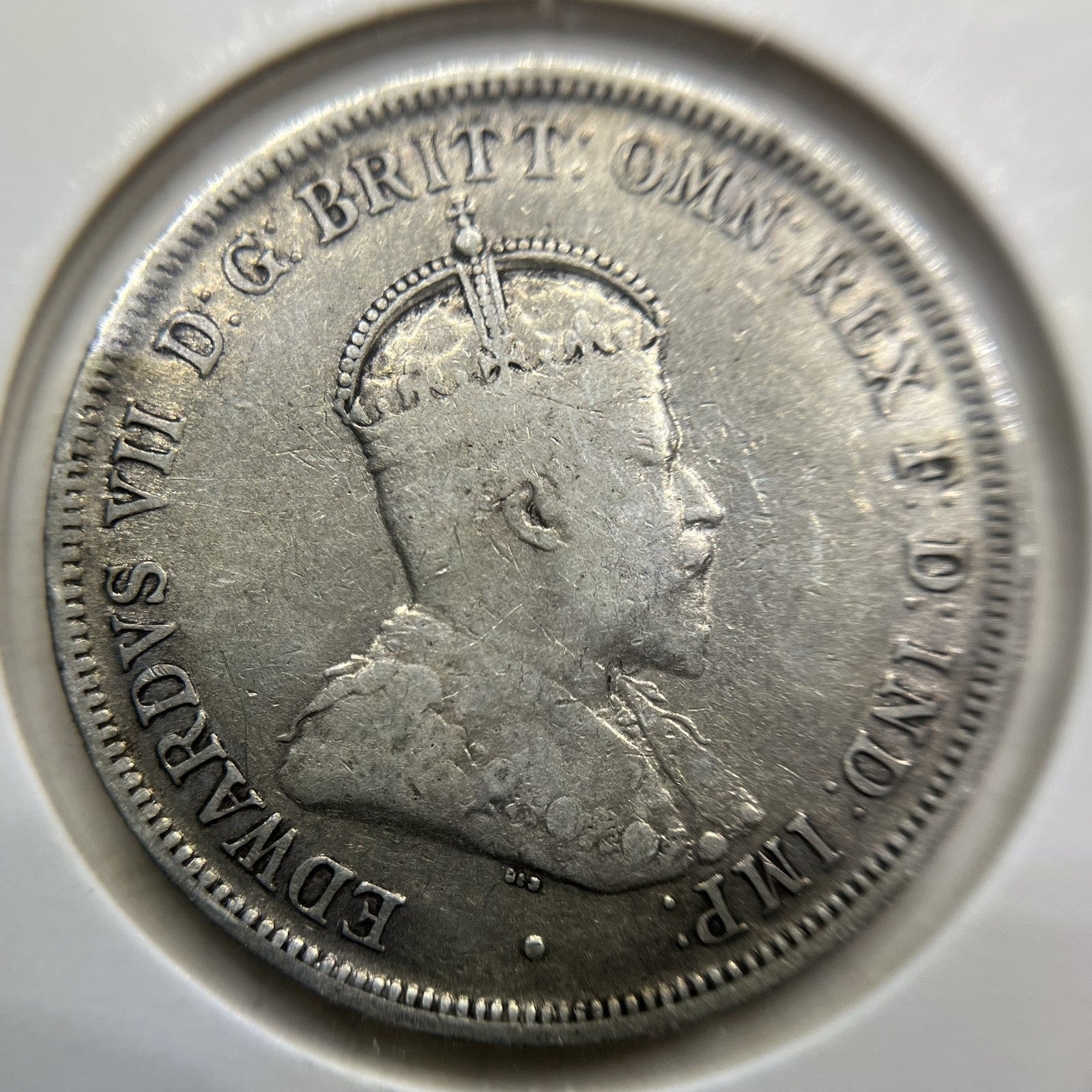 1910 Florin Coin - almost Very Fine - Edward VII Silver Predecimal First Year