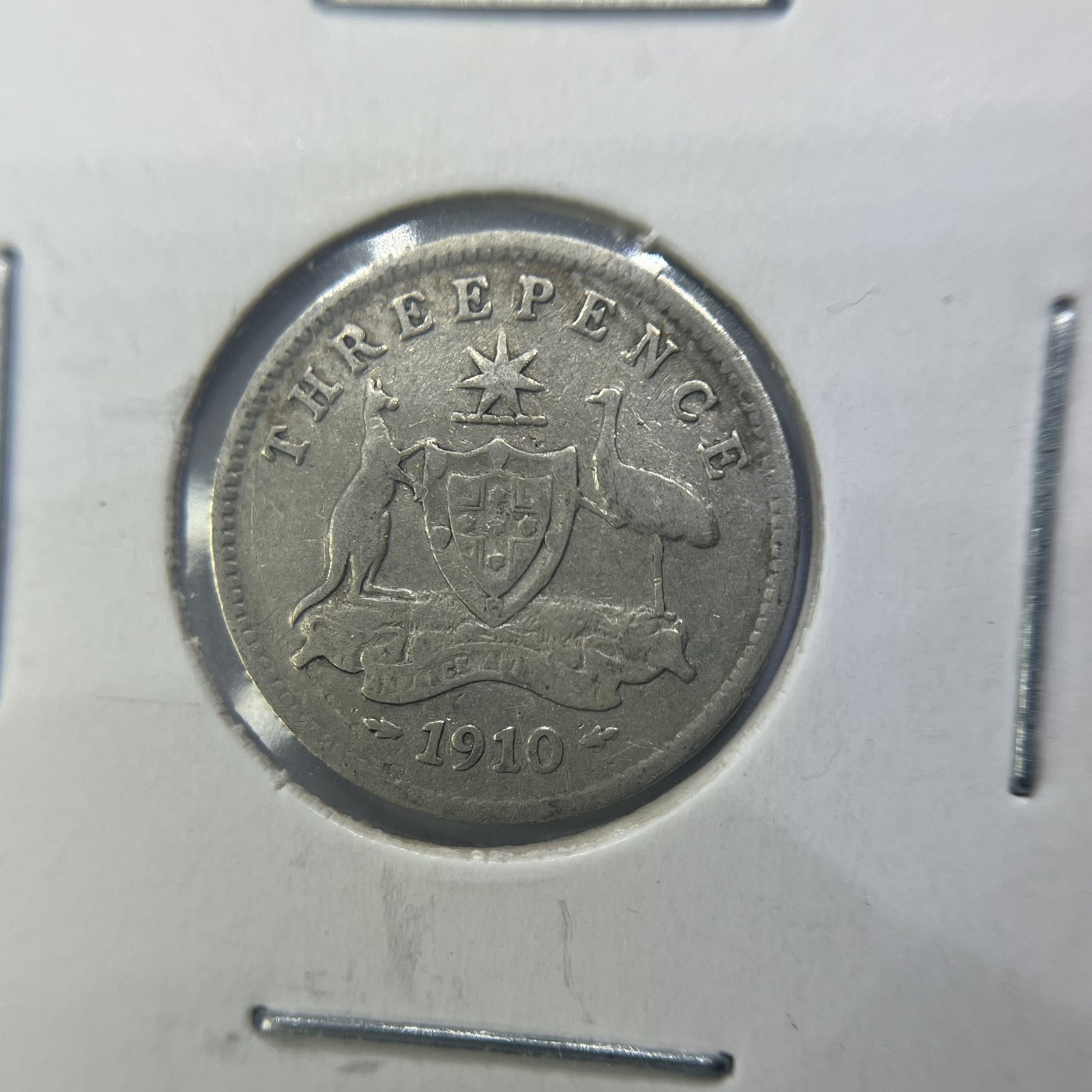 1910 Threepence Coin - Fine - Edward VII Silver Predecimal First Year