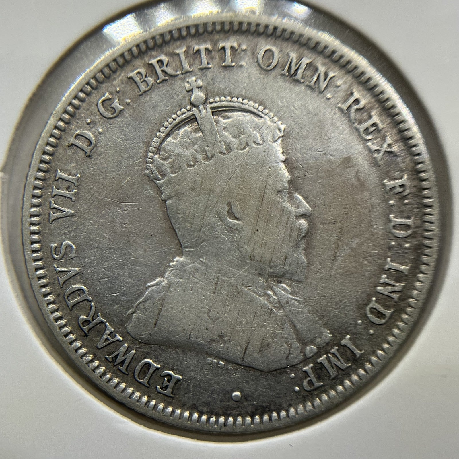 1910 Shilling Coin - almost Very Fine - Edward VII Silver Predecimal First Year