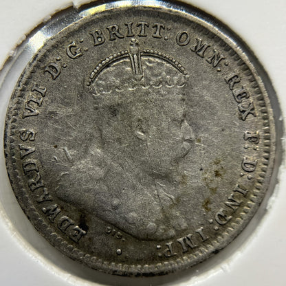 1910 Threepence Coin - Very Fine - Silver Edward VI First Year of Issue