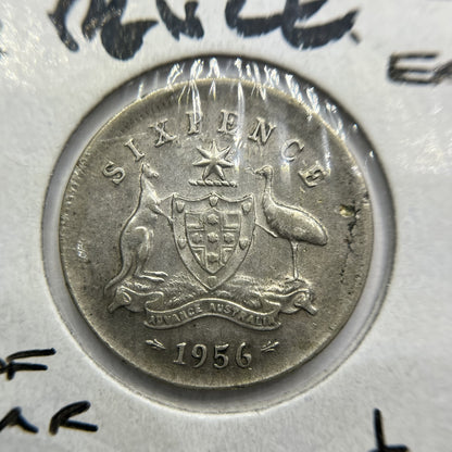 1961 Sixpence Error Coin - Broadstrike Off Centre - Silver Predecimal