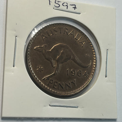 1964 Penny Coin - Struck Out of Collar Misstrike Error Lip - Scarce Predecimal