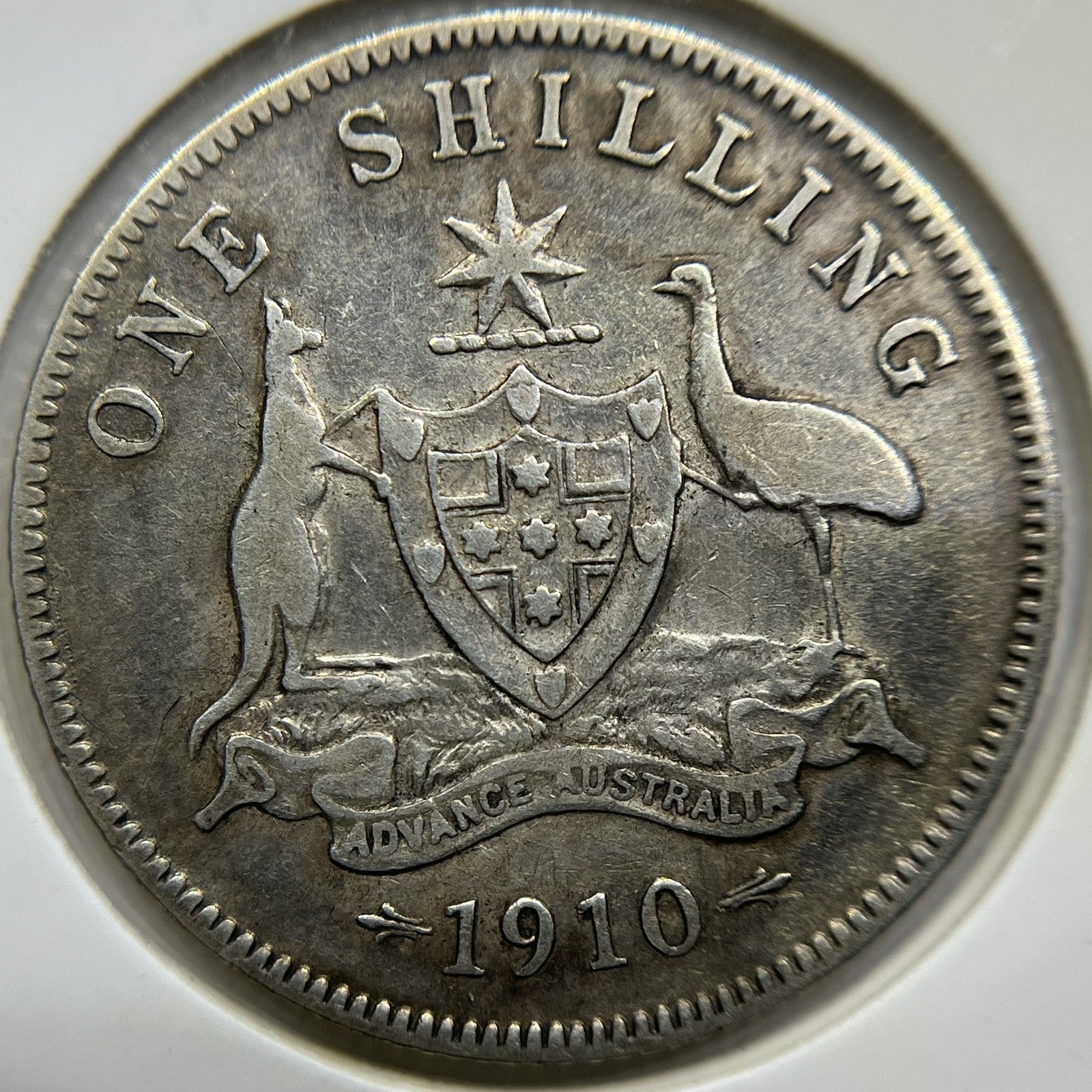 1910 Shilling Coin - Very Fine - Edward VII Silver Predecimal First Year