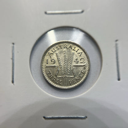 1942 s Threepence Coin - Extremely Fine - George VI Silver Predecimal
