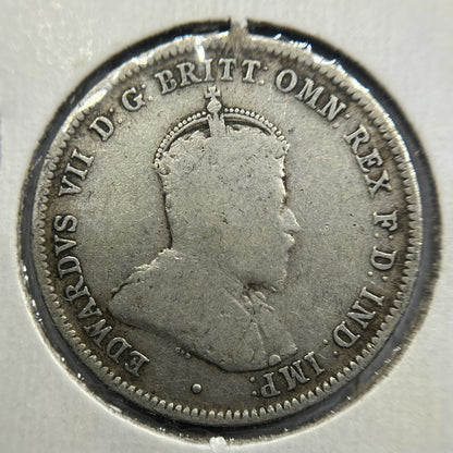 1910 Shilling Coin - almost Fine - Edward VII Silver Predecimal First Year