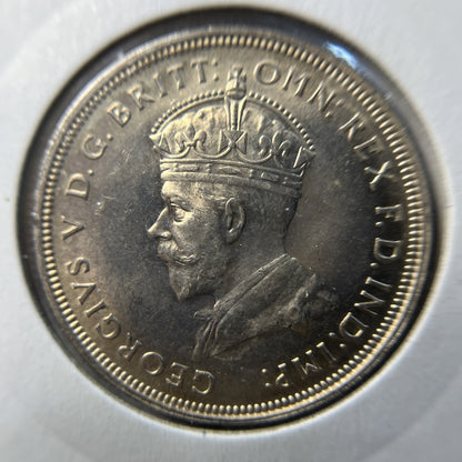 1927 Parliament Florin Coin - Choice Uncirculated Lustre - 8 Pearls 3 steps