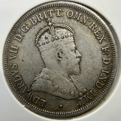 1910 Florin Coin - Very Fine - CV$325 Edward VII Silver Predecimal First Year