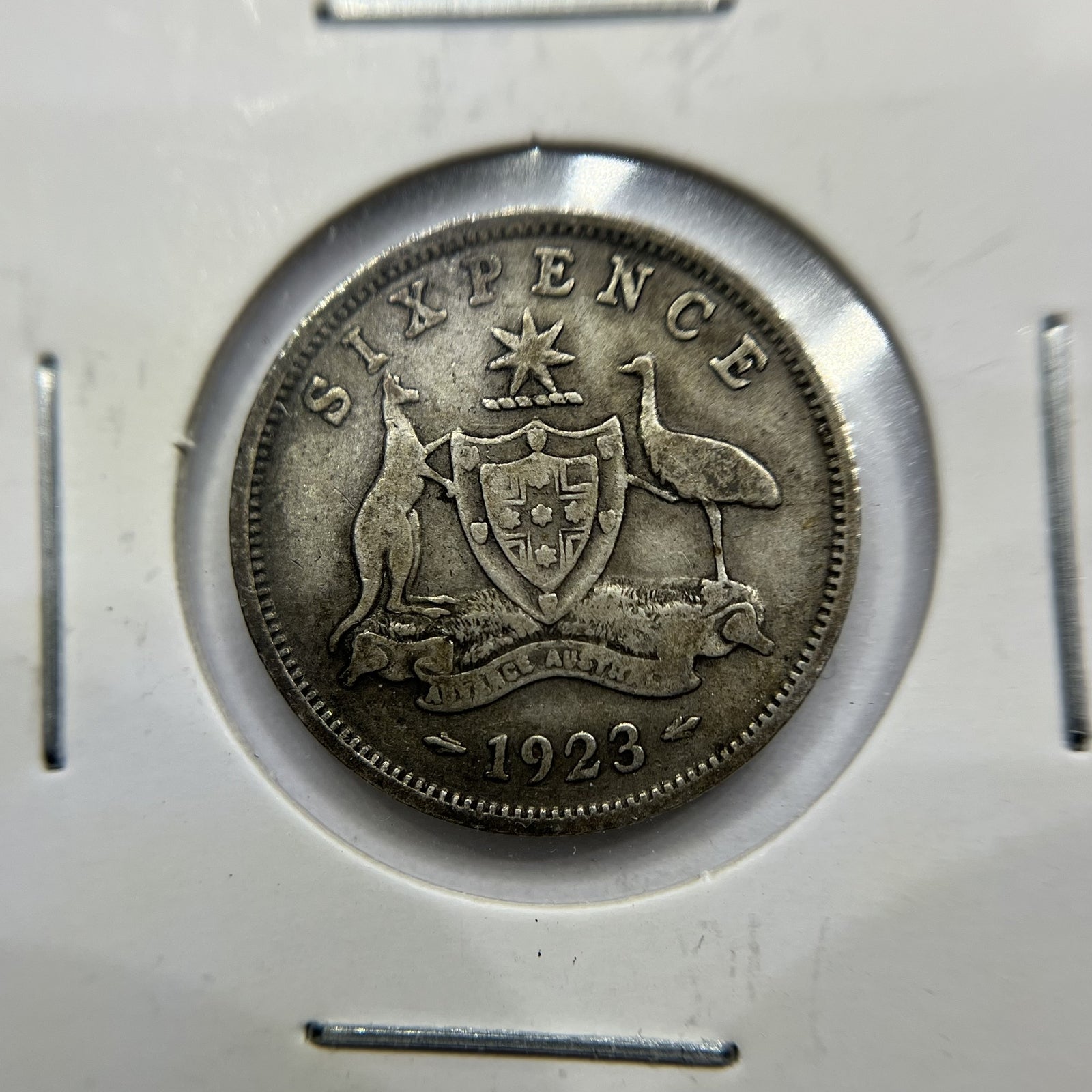 1923 Sixpence Coin - Fine - George V Silver Predecimal Australian