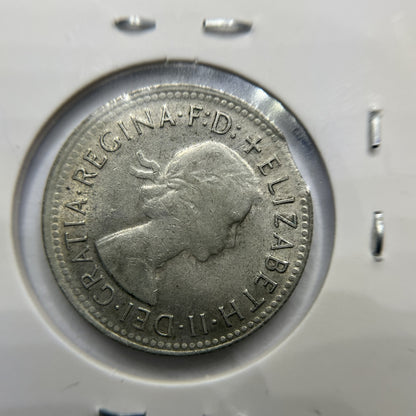 1961 Shilling Error Coin - Clipped Planchet Rim Bite - Silver Elizabeth II