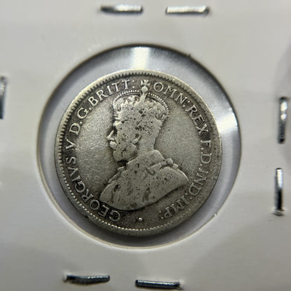 1924 Sixpence Coin - Fine - George V Silver Predecimal Australian