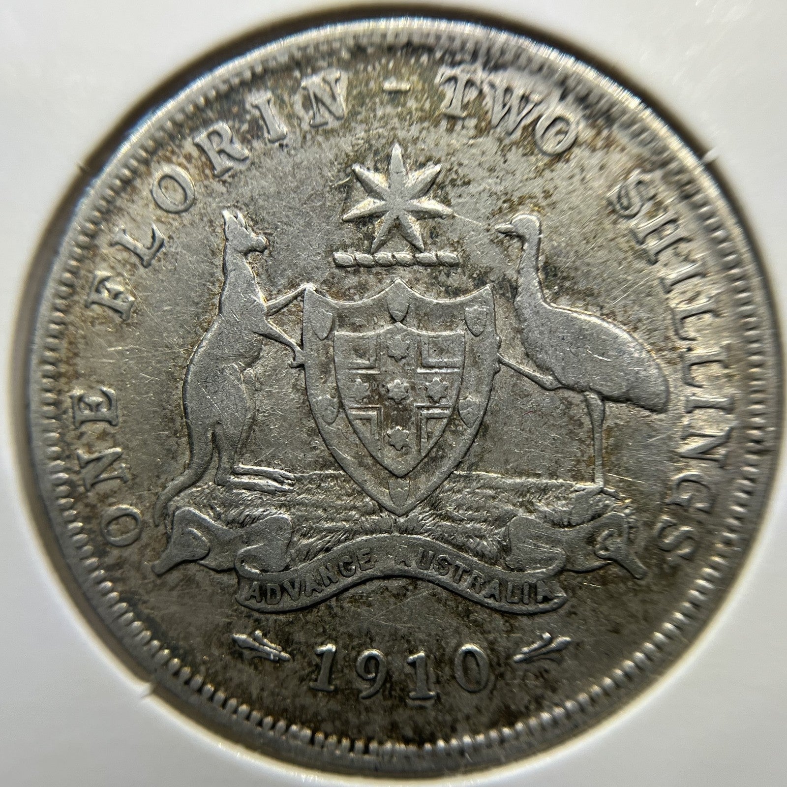 1910 Florin Coin - good Very Fine - Edward VII Silver Predecimal First Year