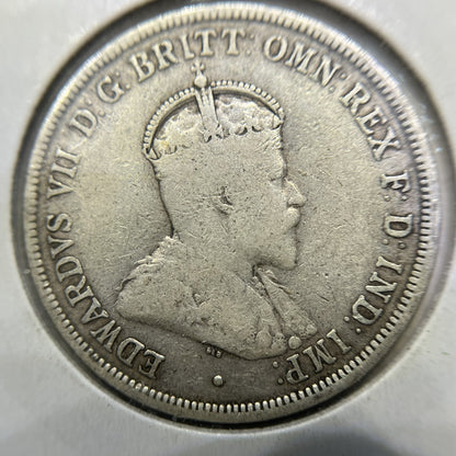 1910 Florin Coin - Fine - King Edward VII Predecimal Silver