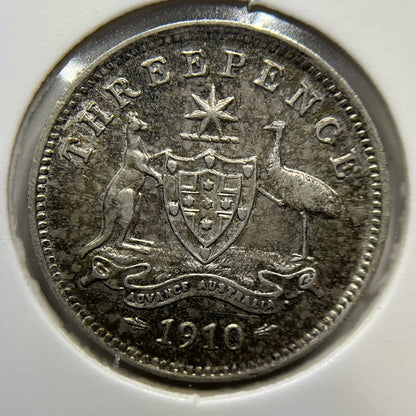 1910 Threepence Coin - Extremely Fine - Silver Edward VI