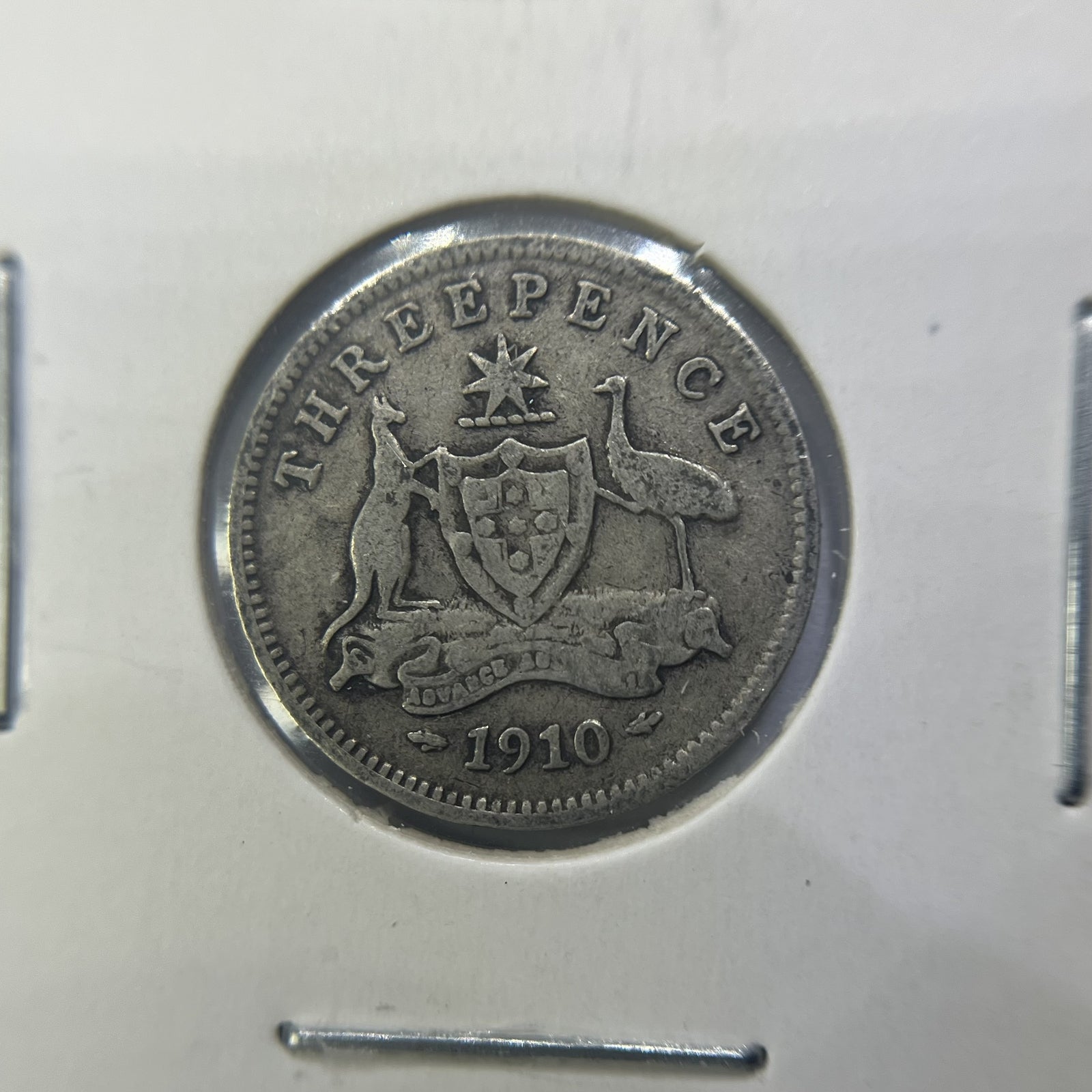 1910 Threepence Coin - Very Fine - Edward VII Silver Predecimal First Year