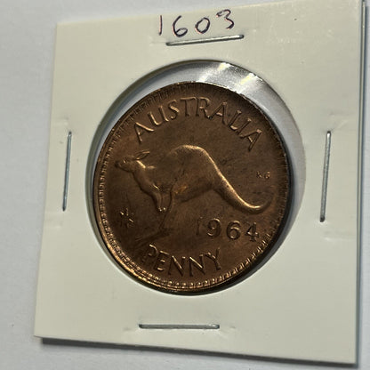 1964 Penny Coin - Struck Out of Collar Misstrike Error Lip - Scarce Predecimal