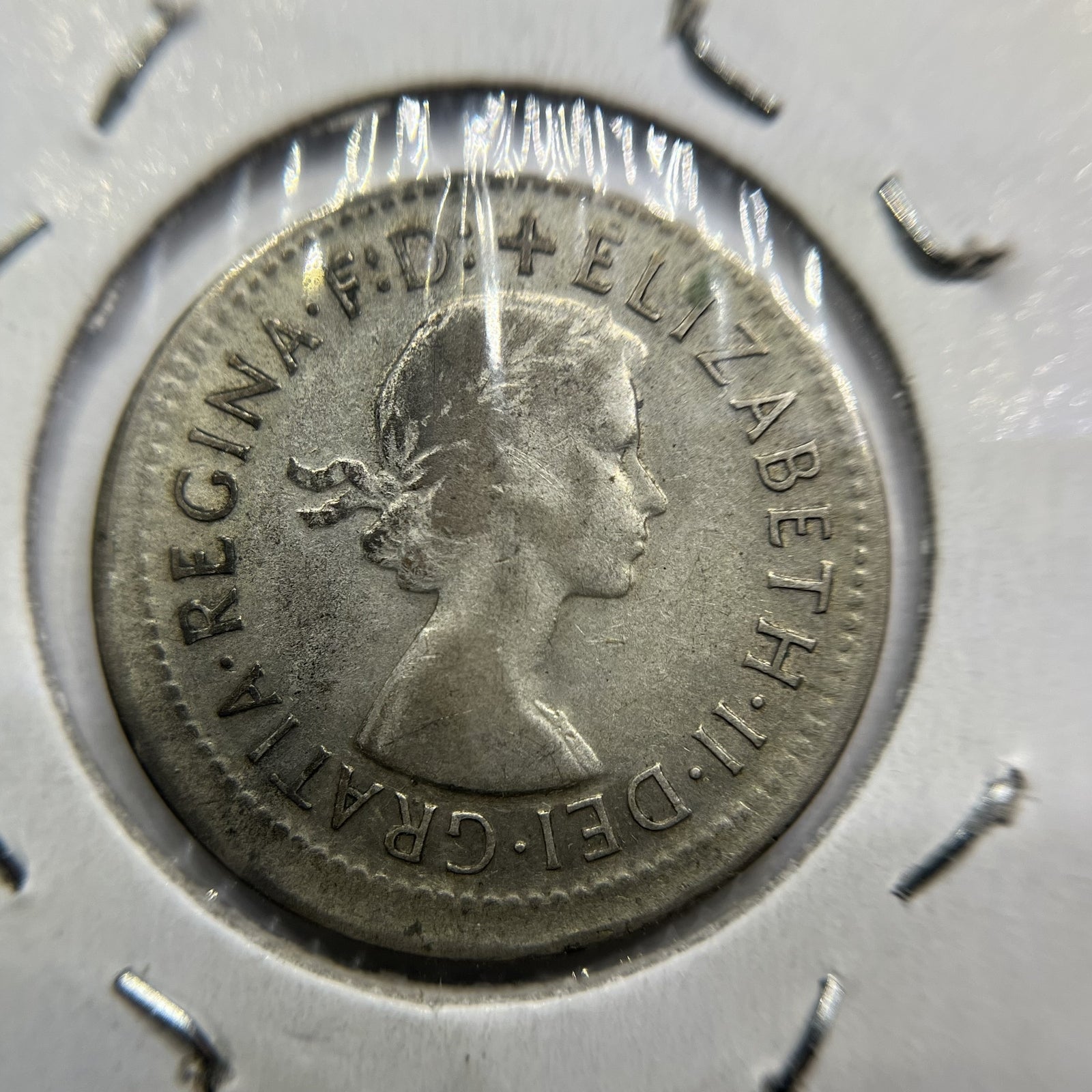 1955 Shilling Error Coin - Large BroadStrike Misstrike - Silver Predecimal