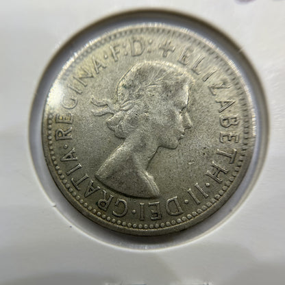 1954 Florin Error Coin - Planchet Flaw - Royal Visit Scarce Elizabeth II Silver