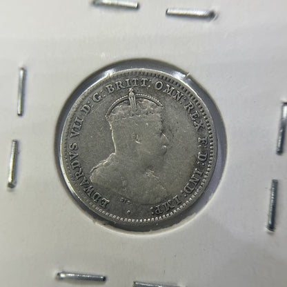 1910 Threepence Coin - Very Fine - Edward VII Silver Predecimal First Year