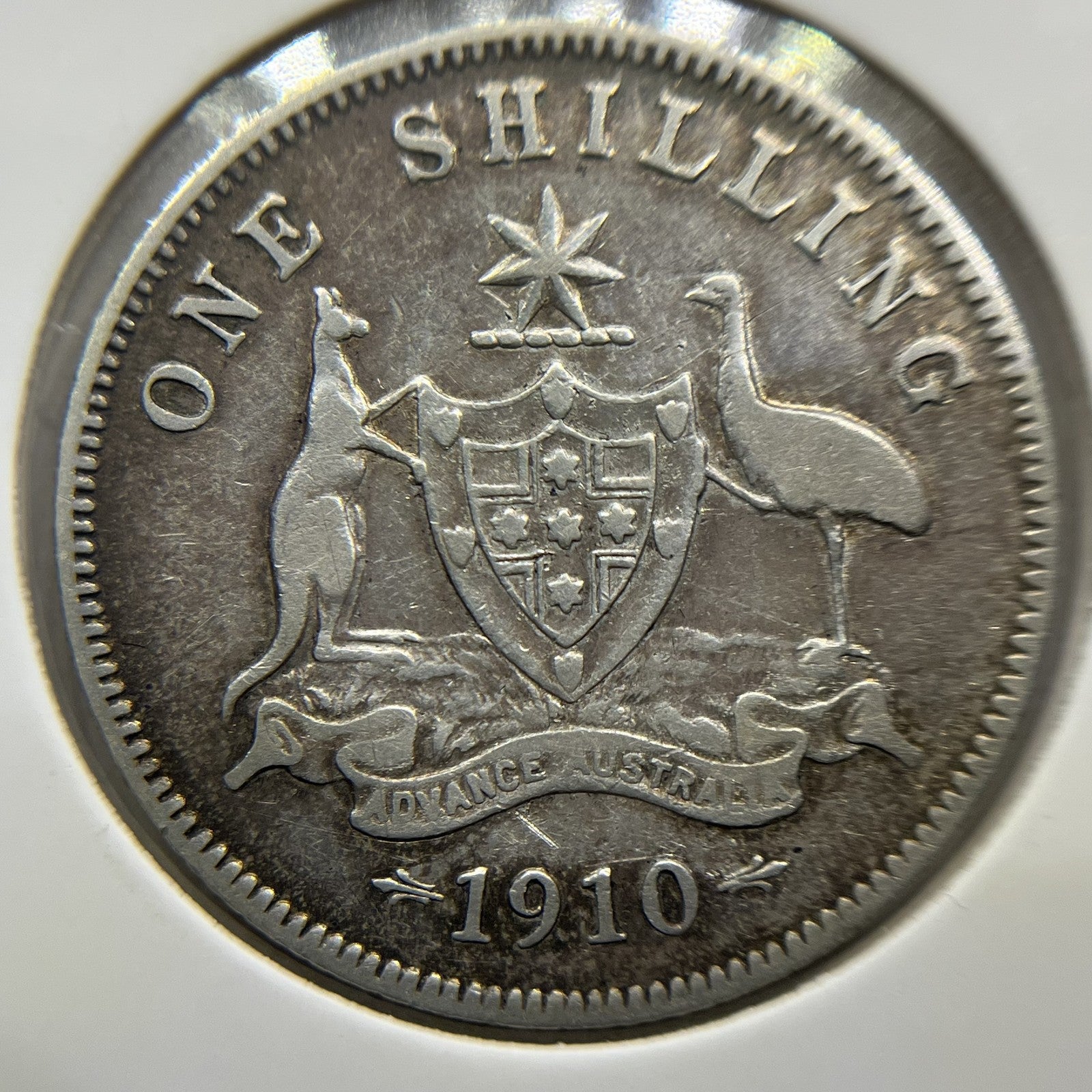 1910 Shilling Coin - Very Fine - Edward VII Silver Predecimal First Year