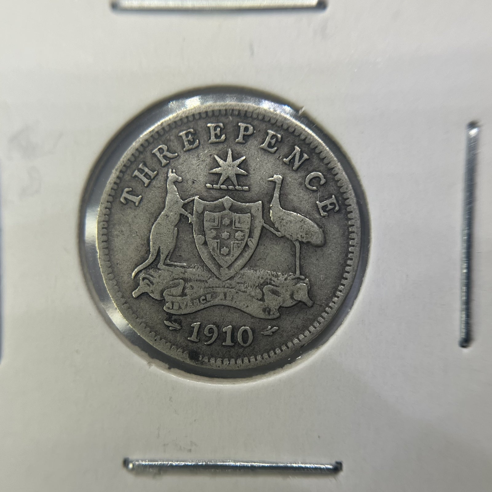 1910 Threepence Coin - Very Fine - Edward VII Silver Predecimal First Year