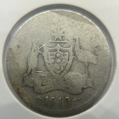 1910 Shilling Coin - Very Good - Edward VII Silver Predecimal First Year Issue